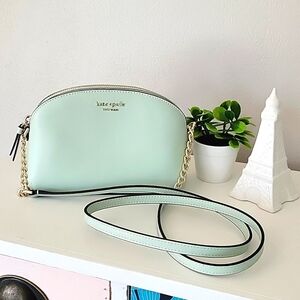 Kate Spade Cameron Small Dome Hilli Crossbody Baby Green & Gold 8.5" x 6" x 3"